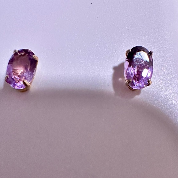 14k solid yellow gold & 1.16 carats genuine oval amethyst nwt - Picture 5 of 6